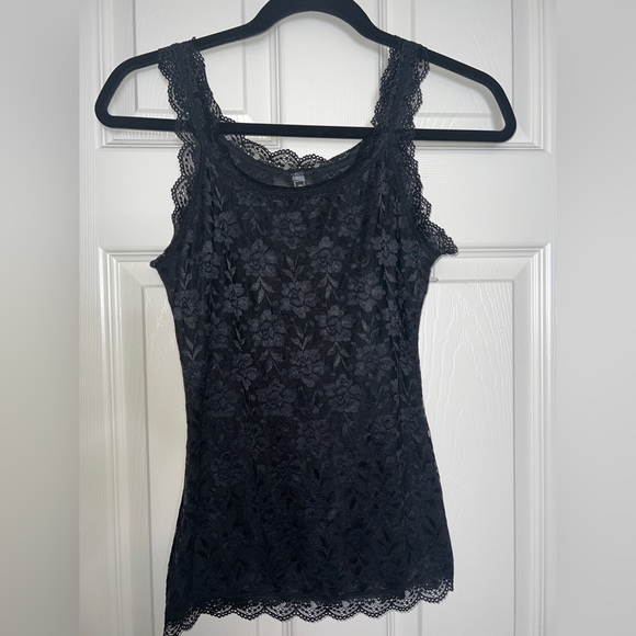 Secret Lace LLC Tops - 🖤 NWOT! Sheer Black Floral Lace Tank